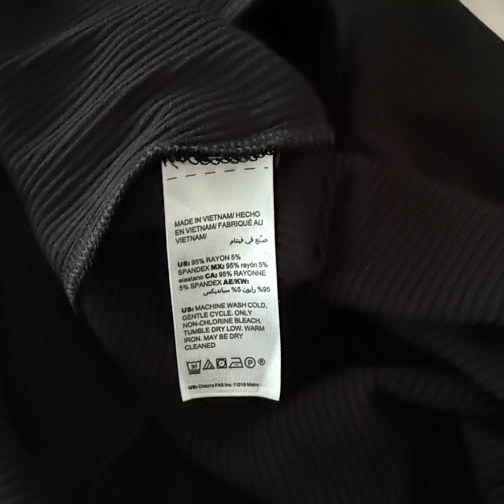 Chico's Elegant Black Ribbed Sleeveless Top. Size 1 - Picture 5 of 6